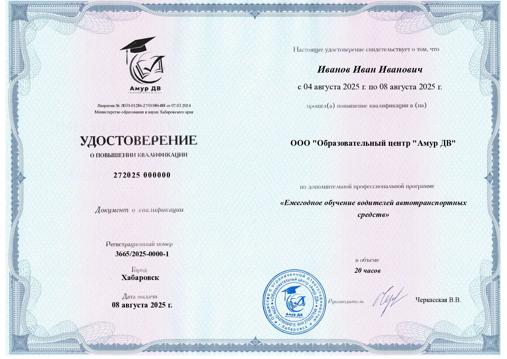 Выдаваемые документы