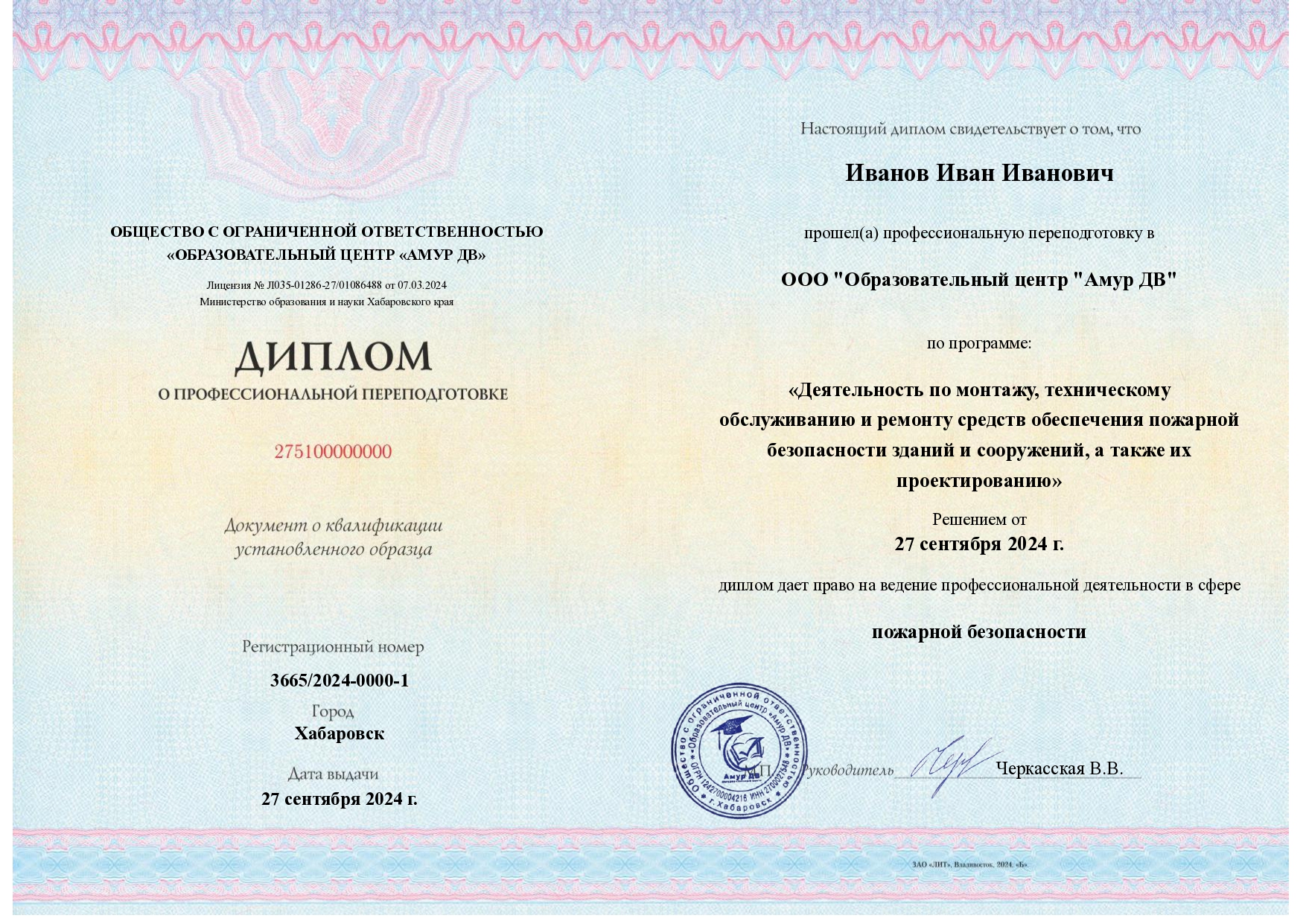 Выдаваемые документы