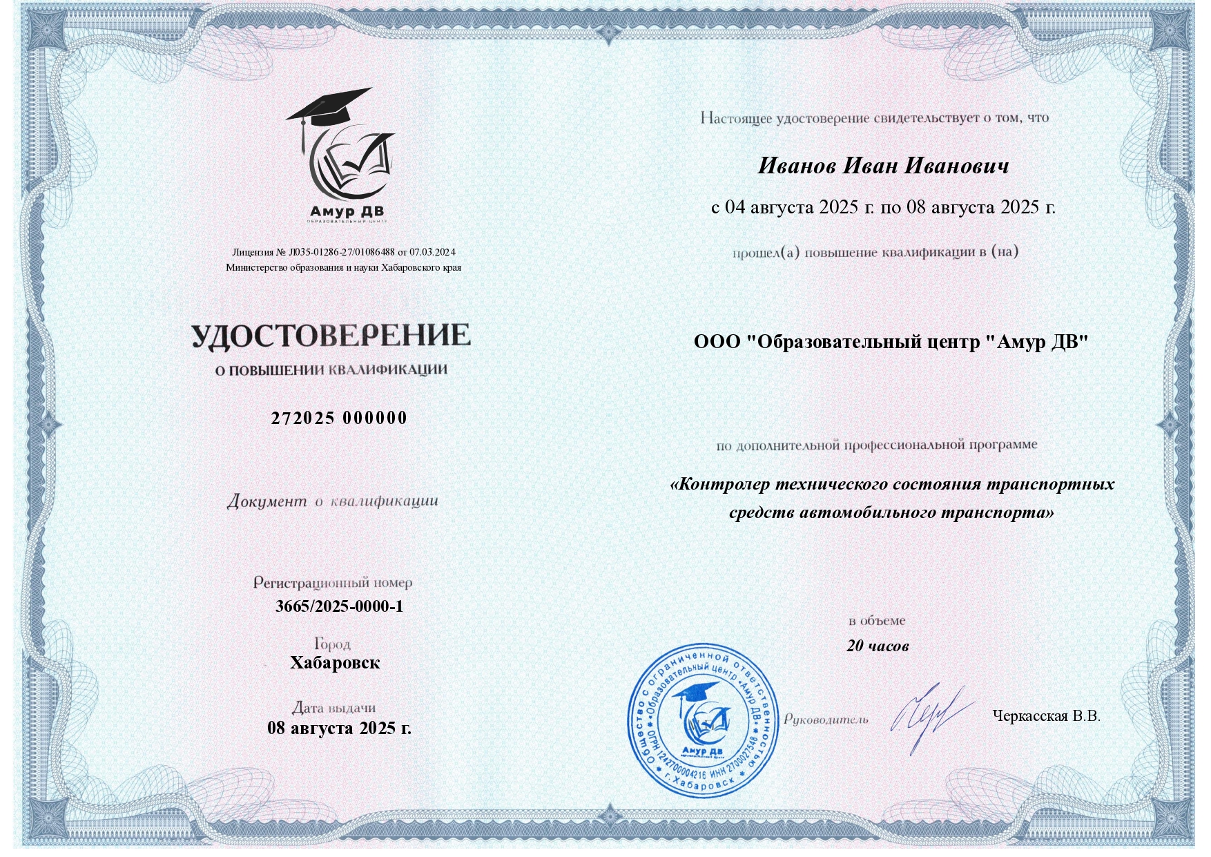 Выдаваемые документы