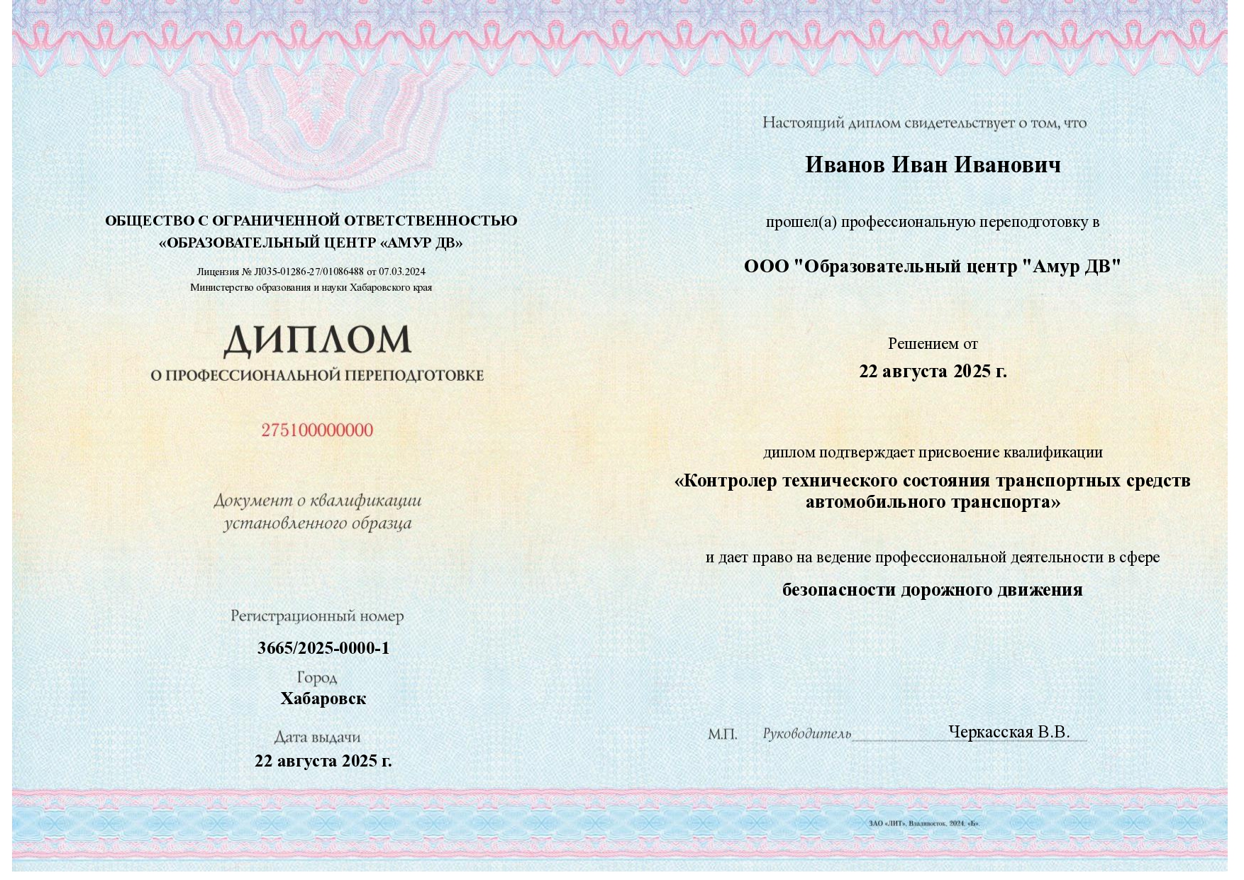 Выдаваемые документы