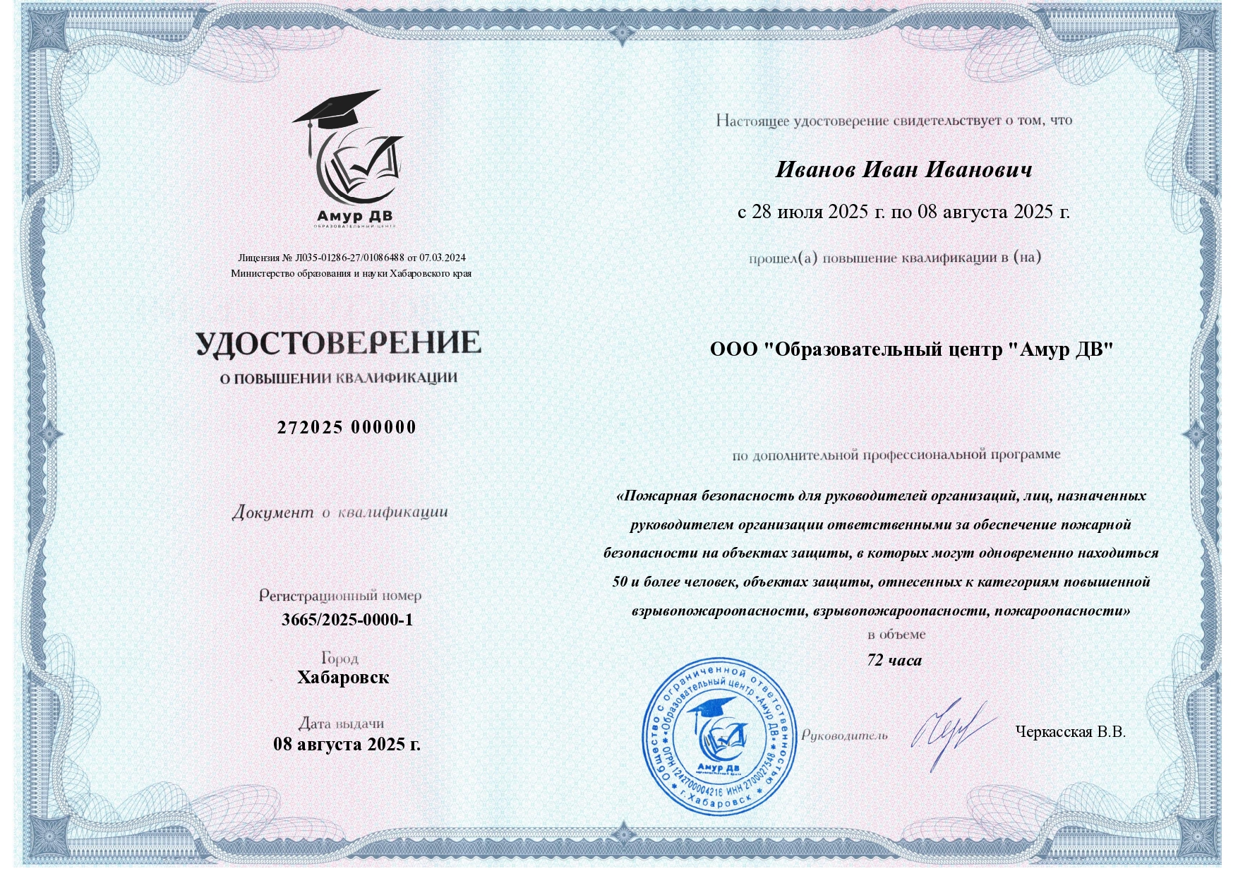Выдаваемые документы