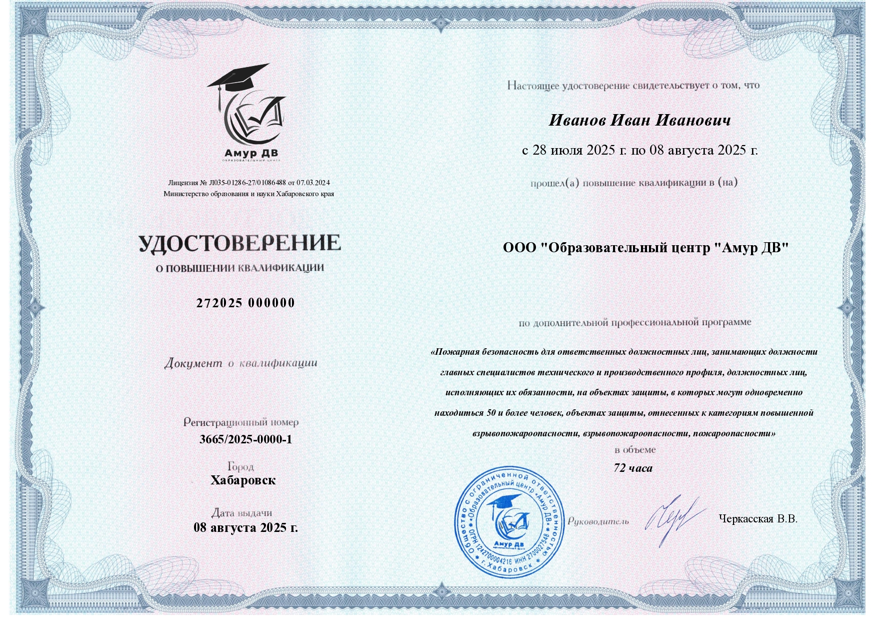 Выдаваемые документы