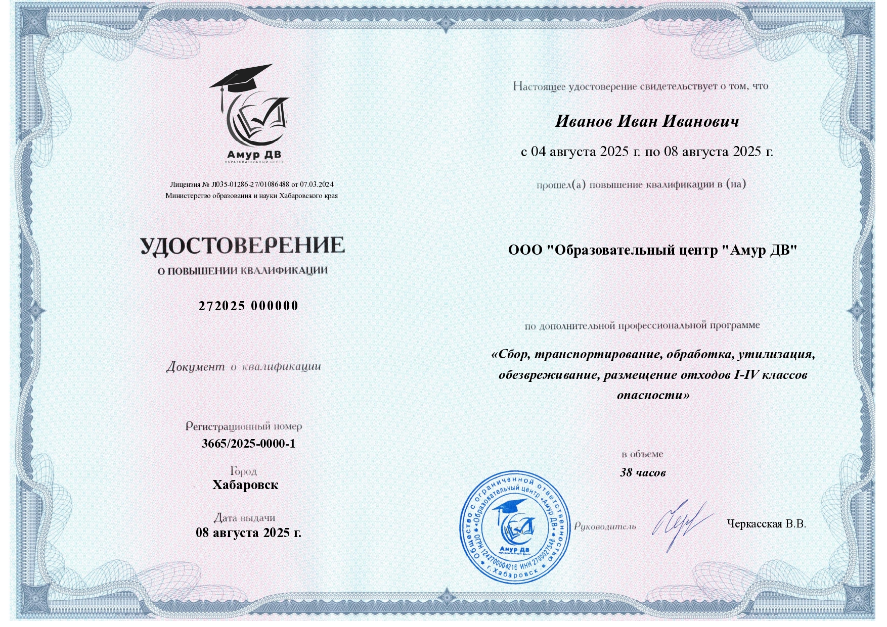 Выдаваемые документы