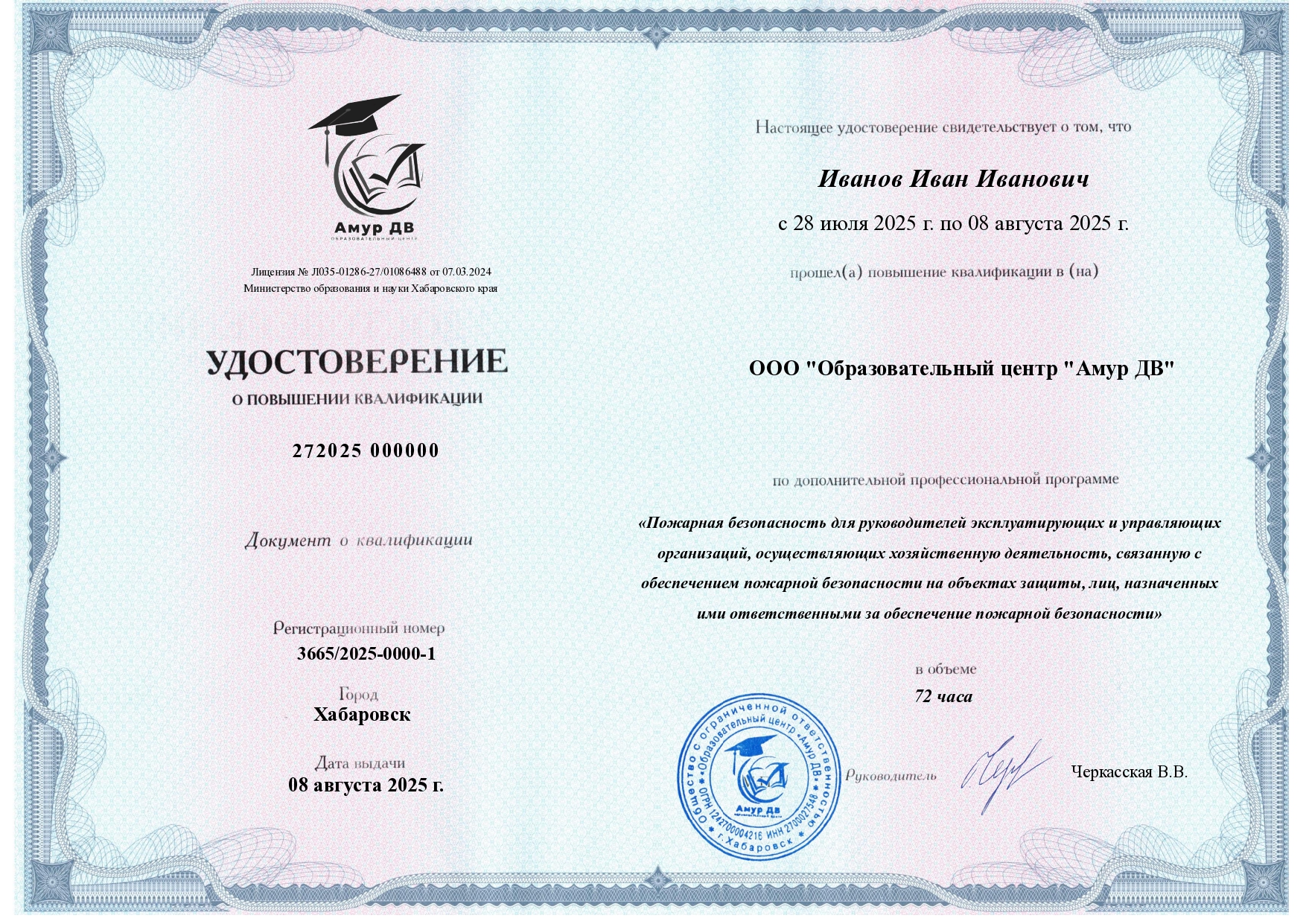 Выдаваемые документы