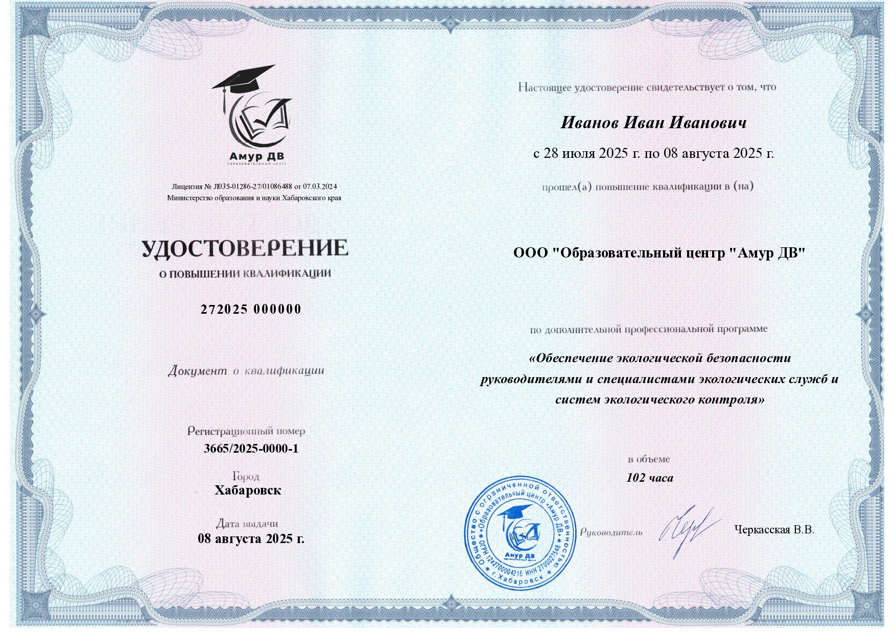 Выдаваемые документы