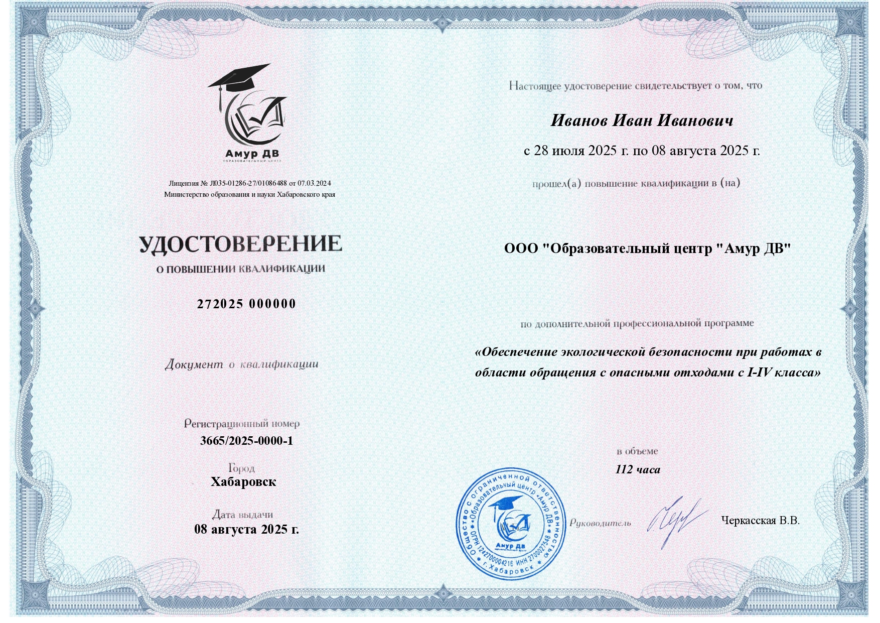 Выдаваемые документы