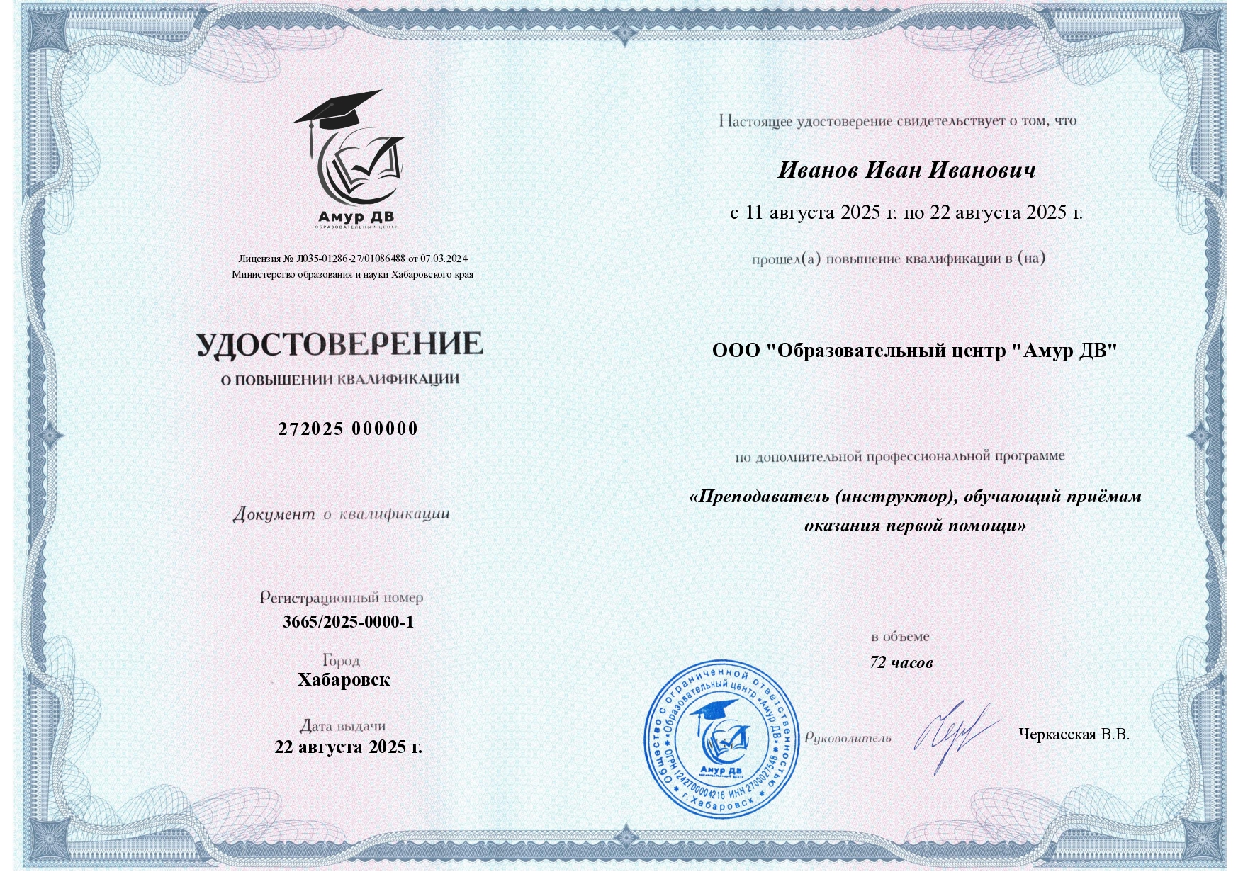 Выдаваемые документы