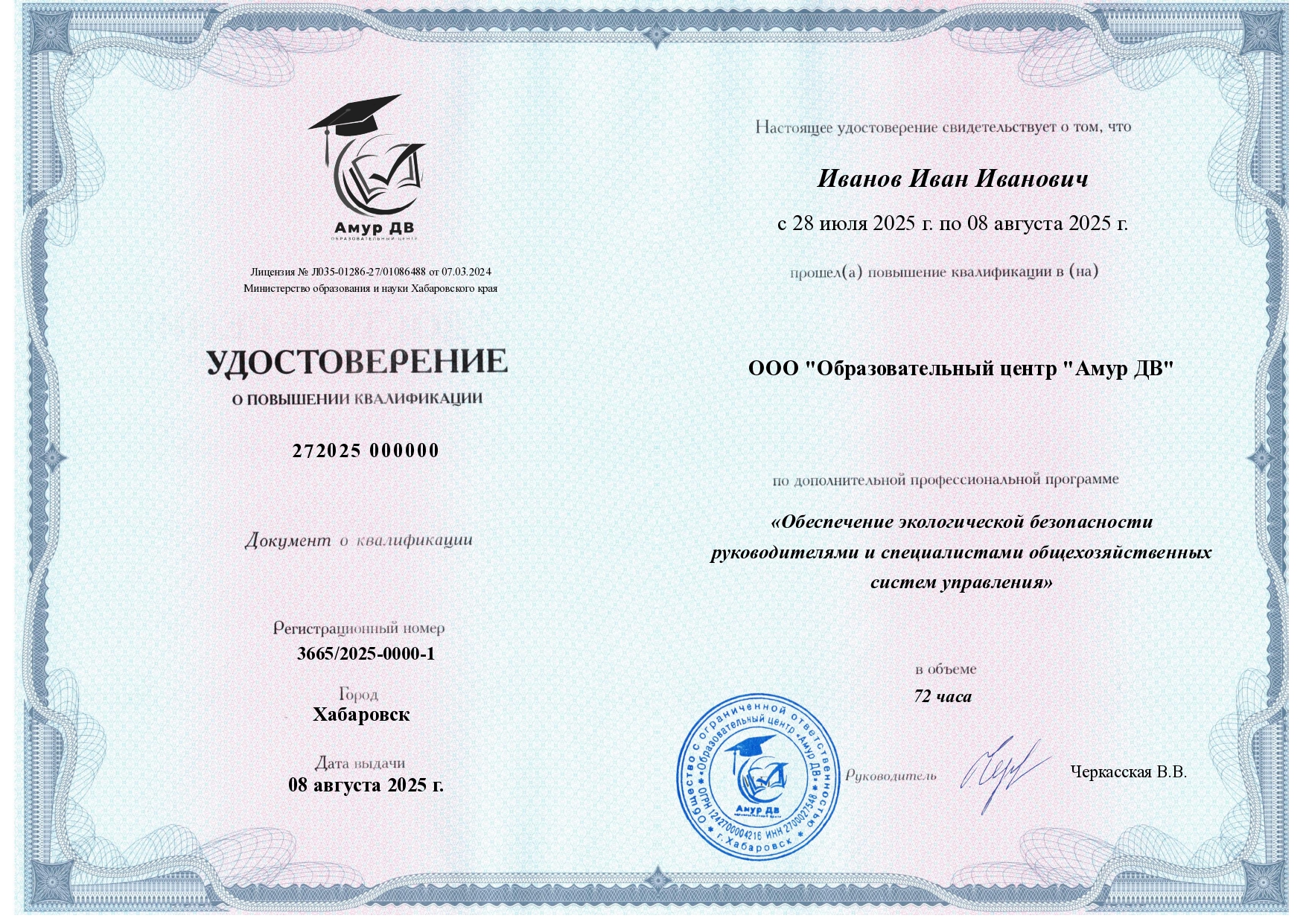 Выдаваемые документы